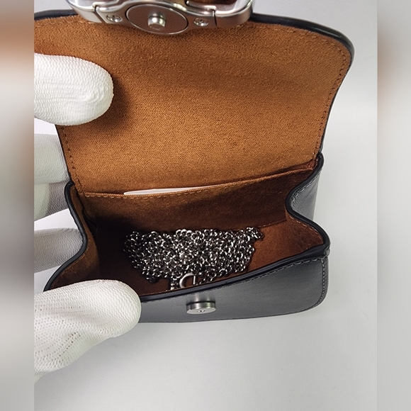 Coach Morgan Card Case On A Chain Blk NEW - Picture 10 of 11